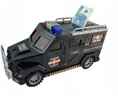 Piggy bank Safe Car Police vaikams už kodą Monetos Banknotai DIDELI