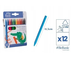 Bez Marki Plastikinės kreidelės 12 spalvų - BeBasic