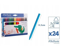 Bez Marki Plastikinės kreidelės 24 spalvų - BeBasic