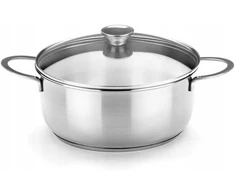Bez Marki PLIENINIS PUODAS 24 CM 4L STIKLO DANGINIS NERŪDIJAMASIS PLIENAS 18/10