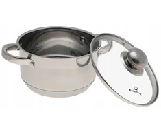 Bez Marki Plieninis puodas su dangčiu 2,45l 18cm
