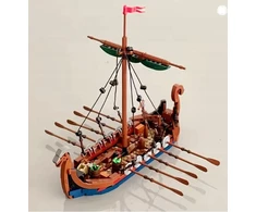 Bez Marki Plytos, suderinamos su L3GO Viking Ship Pirate Knights 463 elementais