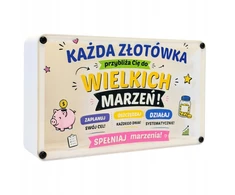 Bez Marki PREZENT Skarbonka su nadrukiem duża OSZCZĘDZANIE Każda Złotówka