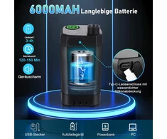Bez Marki PRYSZNIC KEMPINGOWY Turistinis 6000mAh ZBIORNIK 20L USB IPX7