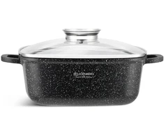 Bez Marki Puodas Ceramiczny MARMUROWY Kwadratowy 24cm INDUKCJA Gaz 4,4l 8113