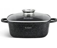 Bez Marki Puodas Ceramiczny MARMUROWY Kwadratowy 24cm INDUKCJA Gaz 4,4l 8113