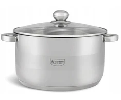 Bez Marki Puodas Stalowy GRUBE 5x DNO Z POKRYWKĄ 12,4L 30cm INDUKCJA Gaz 3020