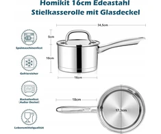 Bez Marki Puodo 16 cm 1,9 l nerūdijančio plieno indukcinis 3 sluoksnių apatinis dangtis