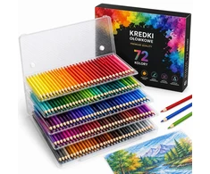 Bez Marki Rinkinys 72 kredek kolorowych w etui profesjonalne kredki do rysowania szkicu
