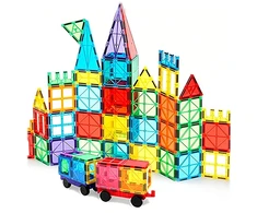 Bez Marki Rinkinys Kaladėlės MAGNETYCZNE KONSTRUKCYJNE PANELE MAGNETIC TILES 100 + GRATISY