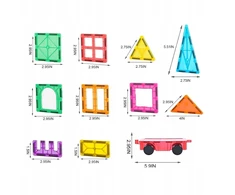 Bez Marki Rinkinys Kaladėlės MAGNETYCZNE KONSTRUKCYJNE PANELE MAGNETIC TILES 100 + GRATISY