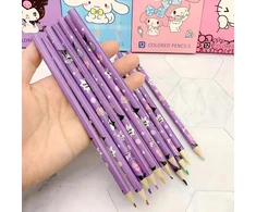 Bez Marki Rinkinys KREDEK OŁÓWKOWYCH Kredki ołówkowe 12 kolorów Kuromi Sanrio Kawaii