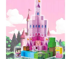 Bez Marki Rožinė Garden Princess Castle Mokomieji žaislai Magnetiniai statybiniai blokeliai 100vnt