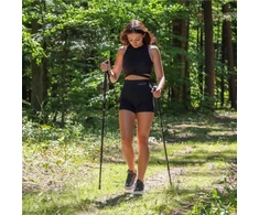 Bez Marki Šiaurietiško ėjimo lazdos, reguliuojamo aukščio žygio lazdos, juodos 65-135 cm