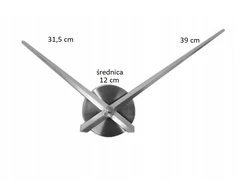 Bez Marki Sieninis laikrodis DIY DUŻY NAKLEJANY NA ŚCIANĘ 3D CICHY 65-120 CM LUSTRZANY