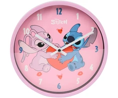 Bez Marki Sieninis laikrodis WISZĄCY DLA DZIECI STITCH ROŽINĖ ANALOGOWY NA ŚCIANĘ OZDOBA