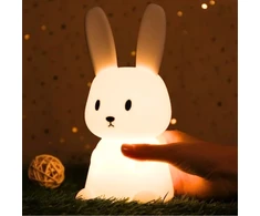 Bez Marki Silikoninė Led naktinė lemputė "kiškutis" - spalvota, Usb įkrovimas