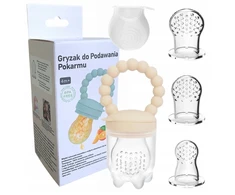 Bez Marki SILIKONINIS DANTAS MAISTO PATIEKIMUI 4in1 SET BEIGE 4M+