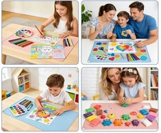 Bez Marki Silikoninis dažymo kilimėlis 60x40, mokyklai, stalui, 2 vnt