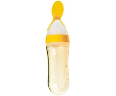 Bez Marki Silikoninis maitinimo buteliukas su šaukštu Patogus valdymas viena ranka 90ml
