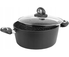 Bez Marki Sitram juodo granito puodas 24 cm, 4,5 L su dangteliu