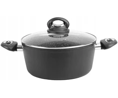 Bez Marki Sitram juodo granito puodas 24 cm, 4,5 L su dangteliu