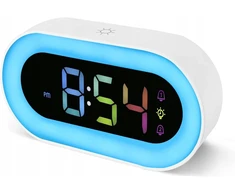 Bez Marki Skaitmeninis žadintuvas DLA DZIECI RGB Naktinė lempa PODWÓJNY ALARM 18 DŹWIĘKÓW