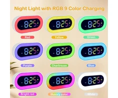 Bez Marki Skaitmeninis žadintuvas DLA DZIECI RGB Naktinė lempa PODWÓJNY ALARM 18 DŹWIĘKÓW
