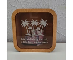 Bez Marki Skarbonka kelionės zbieram na wakacje palmy 15x15cm prezent przezroczysta