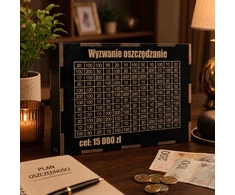 Bez Marki Skarbonka Wykreślana dla Dziecka Wykreślanka Drewniana Wyzwanie Cel 15000