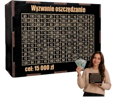 Bez Marki Skarbonka Wykreślana dla Dziecka Wykreślanka Drewniana Wyzwanie Cel 15000