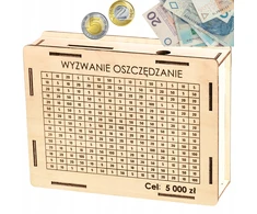 Bez Marki Skarbonka Wykreślanka cel 5000 Wyzwanie Oszczędzanie Upominek Prezent
