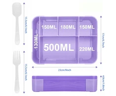 Bez Marki ŚNIADANIÓWKA LUNCHBOX POJEMNIK SOS BOX BENTO 1330ML Z 5 PRZEGRÓDKAMI