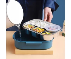 Bez Marki ŚNIADANIÓWKA LUNCHBOX POJEMNIK NA ŚNIADANIE Z PRZEGRÓDKAMI OBIAD DZIELONY