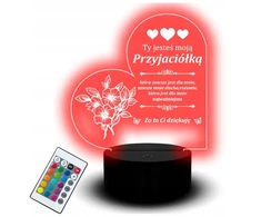 Bez Marki Statuetka Dla Przyjaciółki Koleżanki Lampka Nocna LED RGB 3D Grawer Friends