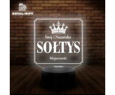Bez Marki Statuetka Led Tabliczka Sołtys Korona Prezent dla Sołtysa Grawer Rinkinys Usb