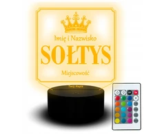 Bez Marki Statuetka Led Tabliczka Sołtys Korona Prezent dla Sołtysa Grawer Rinkinys Usb