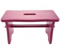 Bez Marki STOOL fuksijos spalvos RYCZKA WOODEN STOOL virtuvinė taburetė su platforma FSC