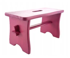 Bez Marki STOOL fuksijos spalvos RYCZKA WOODEN STOOL virtuvinė taburetė su platforma FSC