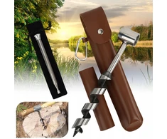 Bez Marki Survival rankinis grąžtas, ugnies vamzdis, bushcraft odinis dėklas