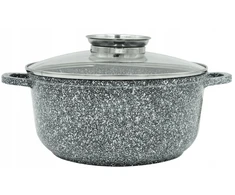 Bez Marki SZEROKI Puodas MARMURKOWA POWŁOKA INDUKCJA AROMA 32cm. / 10L ZILNER