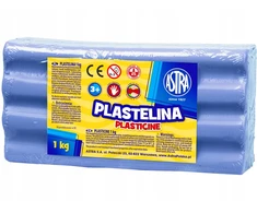 Bez Marki Szkolna PLASTELINA Dla Dzieci Do MODELARSTWA Kostka 1kg BŁĘKITNA Astra