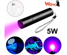 Bez Marki TAKTINIS UV BLYGNIS 365nm 5W – kišeninis, aliuminis, mikro USB, juodas.