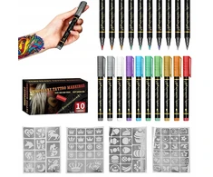 Bez Marki TATUiruočių rinkinys SU 10 RAŠIKLIŲ IR ŠABLONŲ TATUiruotės VAIKAMS