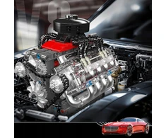 Bez Marki TECHNIK V8 Rinkinys DO MONTAŻU SILNIKA Z KLOCKÓW, Kaladėlės ZACISKOWE, SILNIK V8