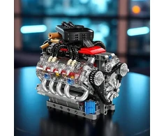 Bez Marki TECHNIK V8 Rinkinys DO MONTAŻU SILNIKA Z KLOCKÓW, Kaladėlės ZACISKOWE, SILNIK V8