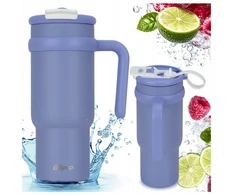 Bez Marki Termo puodelis Gopop Stars 900 ml su šiaudeliu, violetinis