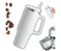Bez Marki Termo puodelis su šiaudeliu, 1200 ml, nerūdijantis plienas, juodas