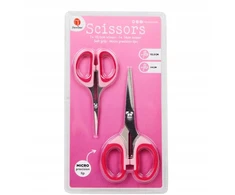 Bez Marki Tikslios žirklės, rinkinys 2, 10,5 cm ir 14 cm, rožinės spalvos