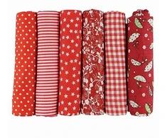 Bez Marki TKANINA BAWEŁNIANA PATCHWORKOWA DO SZYCIA DIY 6 SZTUK 50X50 CM RAUDONA